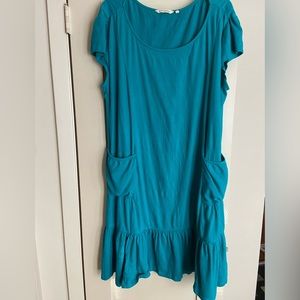 Soft Surroundings dress size large. Greenish blue color.